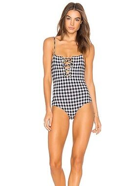 Beach Riot x Stone Cold Fox One Piece Swimsuit Gingham Medium M